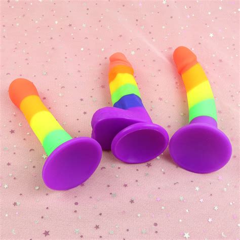 realistic rainbow dildorainbow colored dildo with strong etsy