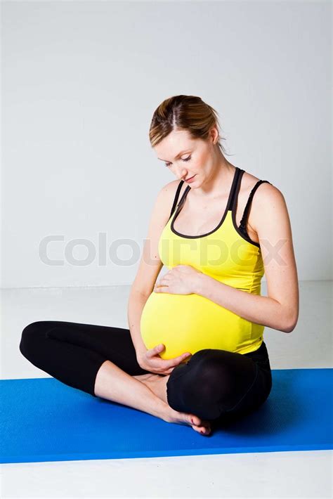 Pregnant Woman Relaxing Stock Image Colourbox
