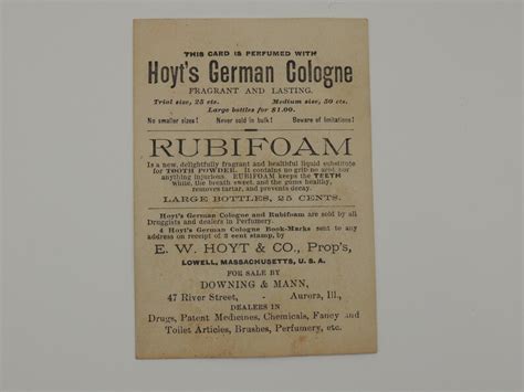 1880s Hoyts German Cologne Advertisingtrade Card Lowell Ma Victorian