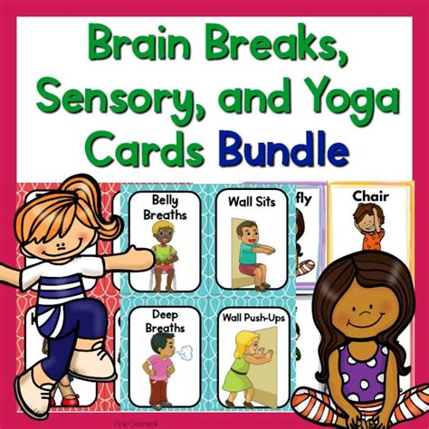 Brain Break Cards Sensory Cards And Yoga Cards Bundle Pink Oatmeal