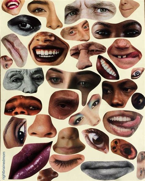Human Facial Features Print Out Rightbrainedmom Magazine Collage