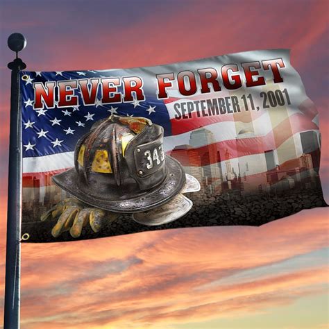 911 Grommet Flag 343 Firefighter Never Forget Bnl128gf Flagwix