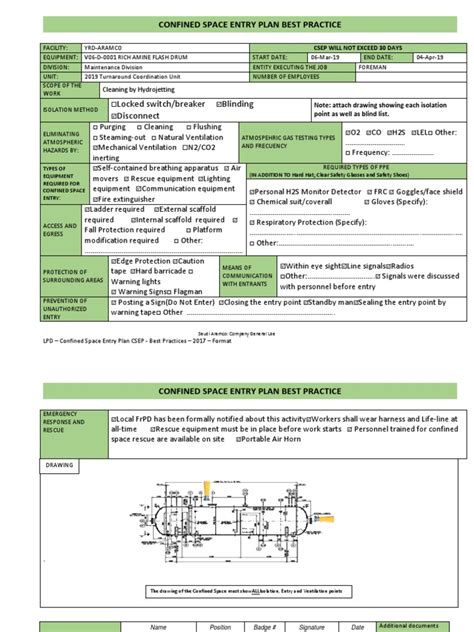 Confined Space Entry Plan V06 D 0001 Pdf Personal Protective