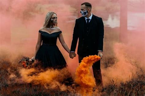 Pin By Kayla Ann On Autumn Leaves With Images Horror Wedding Halloween Photoshoot