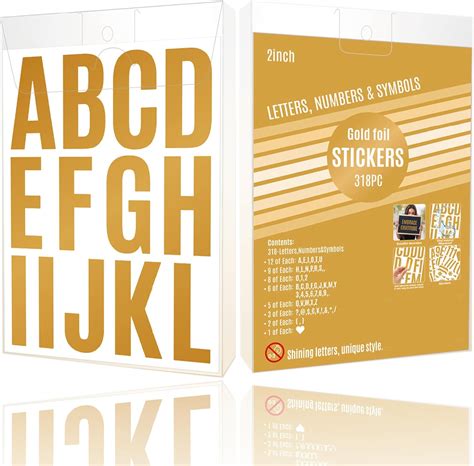 318 Pcs 24 Sheets Letter Stickers 2 Inch Large Alphabet