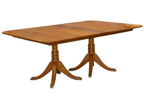 Stickley Dining Table With Leaves Two Pedestal Duncan Phyfe Style Solid