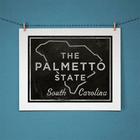 Palmetto Art 11 X 14 South Carolina Map Art Carolina State Print