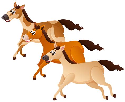 Three Horses Running In Group 369853 Vector Art At Vecteezy