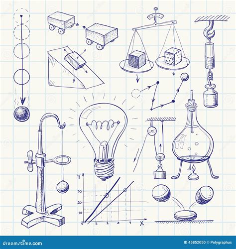 Physics Doodle Set Vector Illustration 200286766