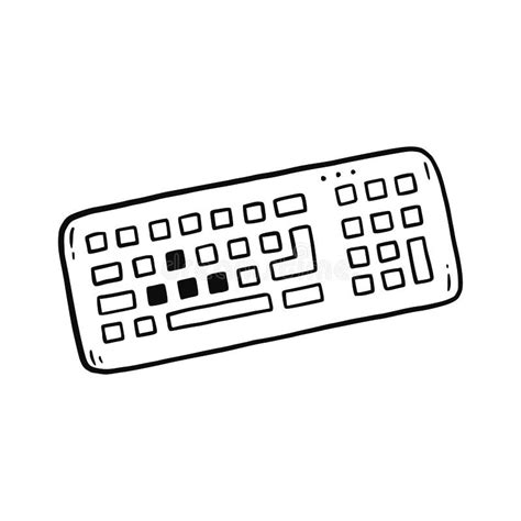 Keyboard Hand Drawn Doodle Element Sketch Line Style Stock Vector
