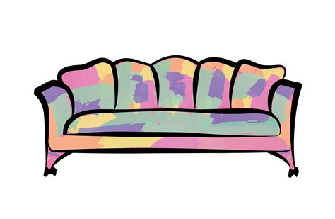 Sofa Furniture Sign Interior Detailed Couch Illustration 524714