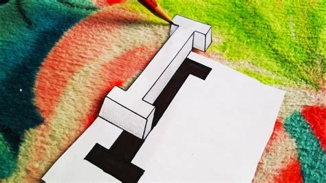 Very Easy How To Drawing 3d Floating Letter I 2 Anamorphic