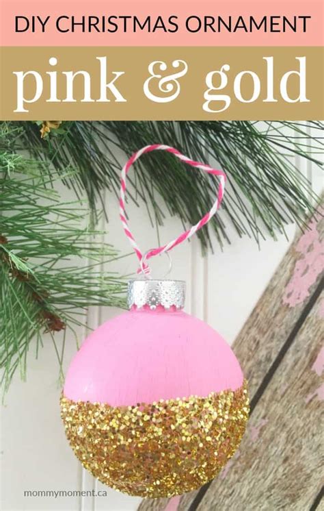 Pink and gold christmas ornaments. DIY CHRISTMAS ORNAMENT IN PINK & GOLD | Mommy Moment