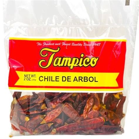 Dried Chile De Arbol Pepper By Tampico 2 Oz