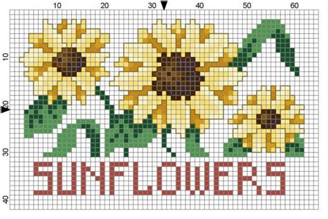 Pattern can be lightly sketched out with a pencil, if that's helpful but it's not a necessary step. Sunflowers Tea Towel Counted Cross Stitch Pattern | Punto ...