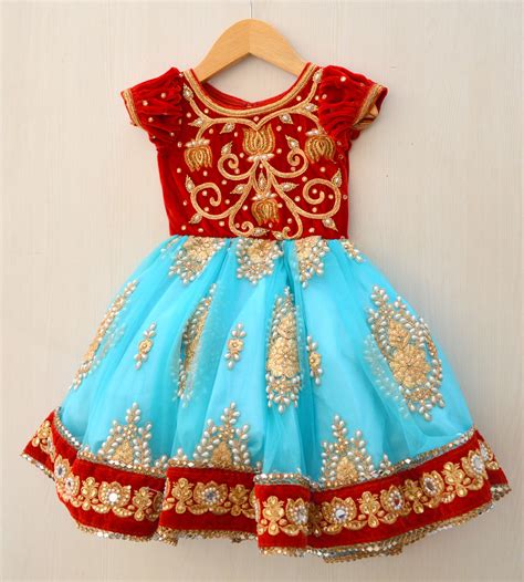 Kids Frock With Hand Embroidery On Velvet Cloth By Angalakruthi