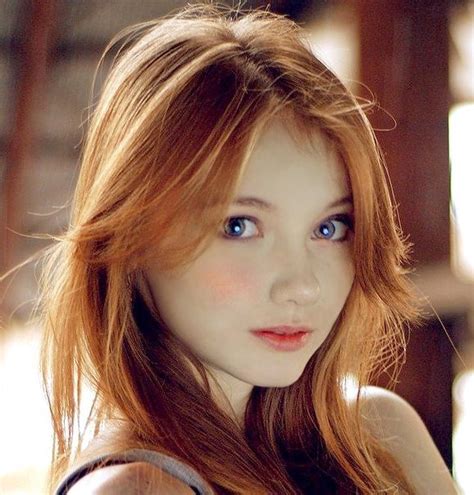 Blue Eyed Girl With Red Hair Beautiful Woman With Red
