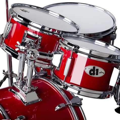 D1 Junior Candy Red Complete Drum Set With Cymbals Ddrum