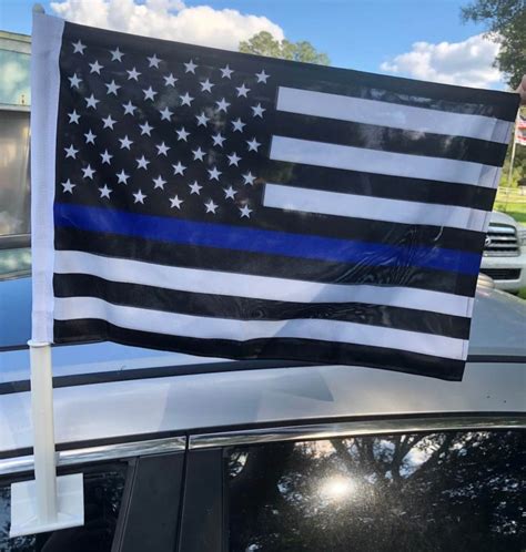 Buy Police Thin Blue Line Car Flag Law Enforcement Flags For Sale