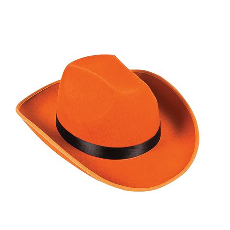 Adults Orange Cowboy Hat Oriental Trading