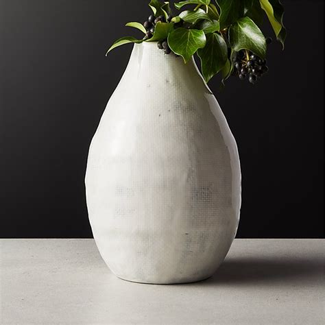 Mila White Shiny Vase Cb2 Rustic Vase Oversized Vases Vase
