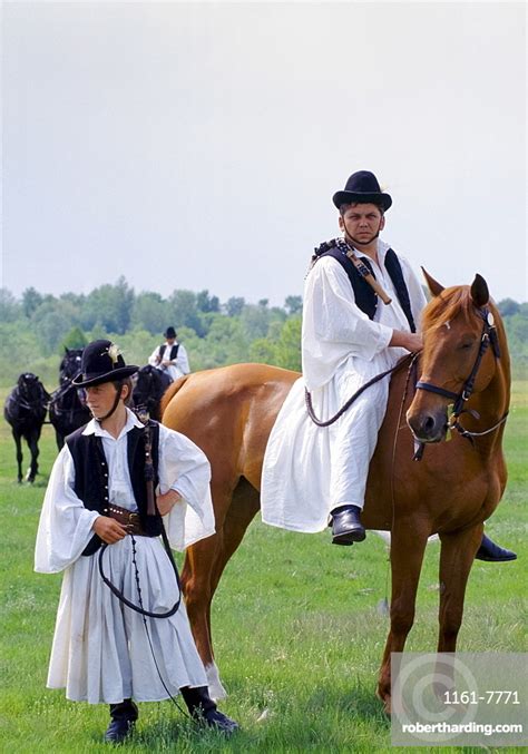 Hungarian Csikos Cowboy In Traditional Stock Photo