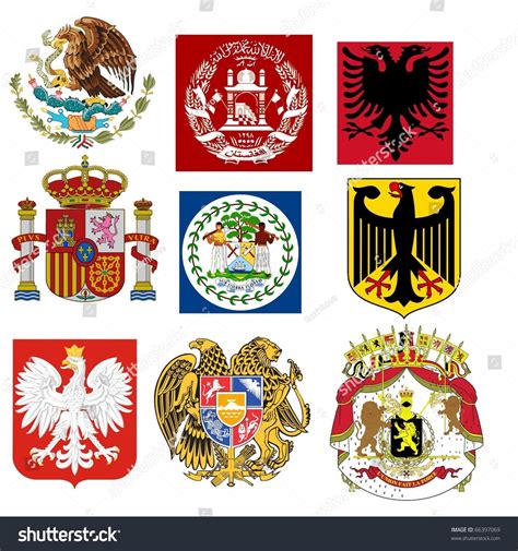 Vector Set Of Coats Of Arms Of The World 66397069 Shutterstock