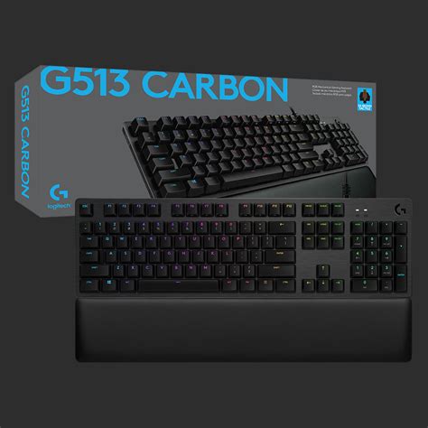 Logitech G513 Carbon Full Size Wired Mechanical Gx Brown Tactile Switch