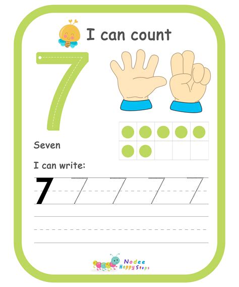 Number 7 For Kids I Can Count I Can Write Seven