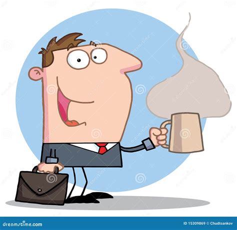 Businessman Holds A Coffee Stock Vector Illustration Of Boss 15309869