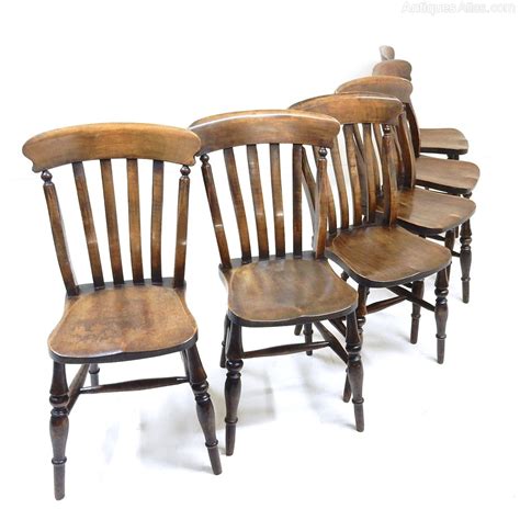 The dyersville dining chair is defined by the gorgeous steam bent twisted legs that will bring a modern style to your home or business. Set Of 6 Farmhouse Dining Chairs - Antiques Atlas