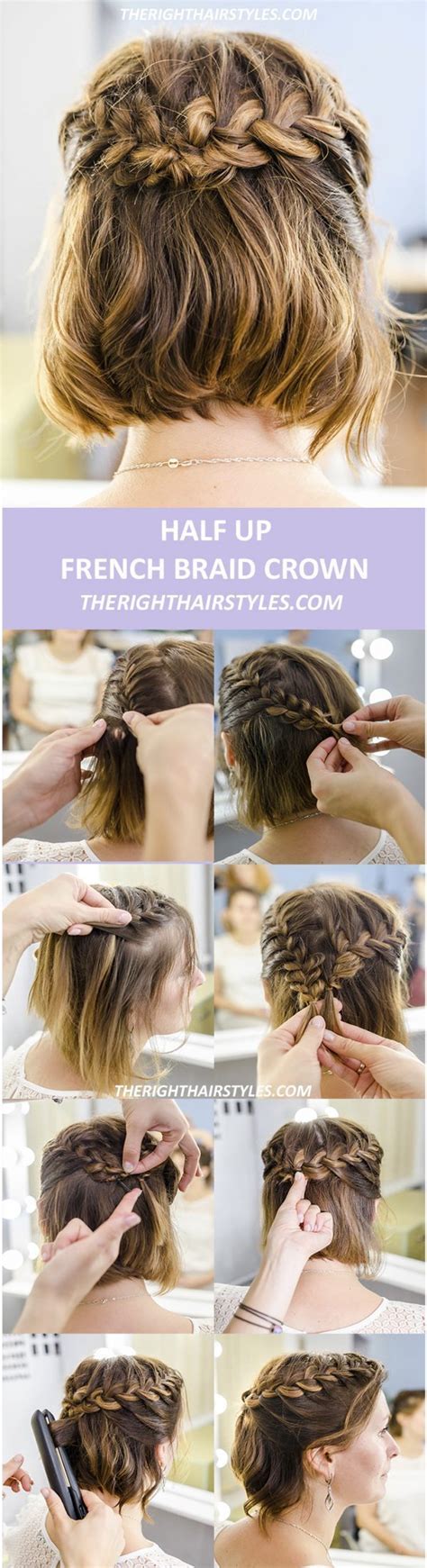 Divide the hair, depending on the number of plaits you. How to Do a Half-Up French Braid Crown in 6 Easy Steps