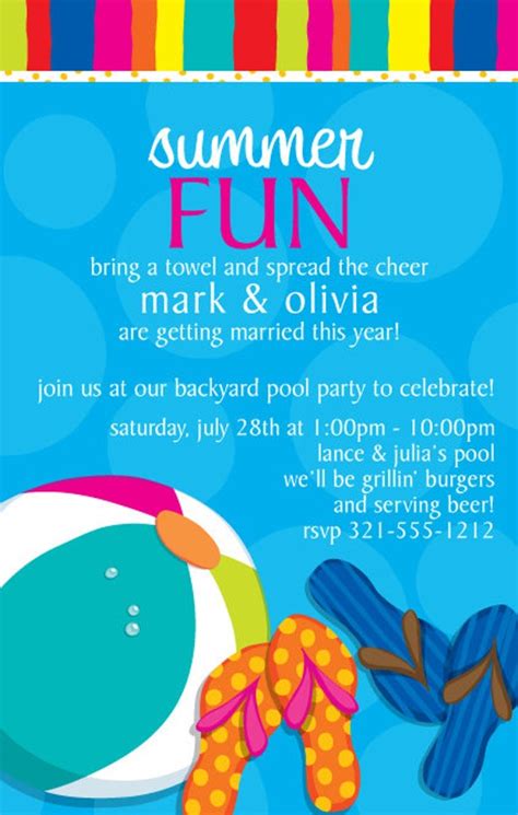 summer fun invitation splash party invite summertime pool party beach party birthday