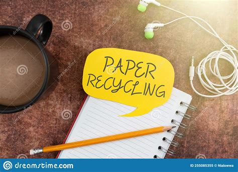 Text Sign Showing Paper RecyclingUsing The Waste Papers In A New Way By
