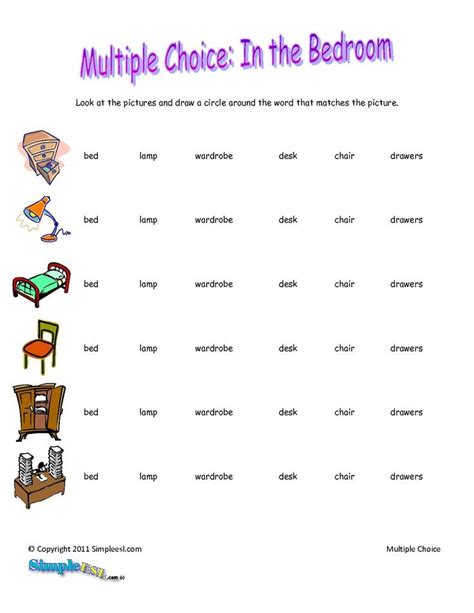Looking for safe, fun and free online content for kids? basic english worksheets | Bedroom Vocabulary ESL ...