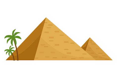 Egyptian Pyramids Cartoon Desert Landma Graphic By Onyxproj · Creative
