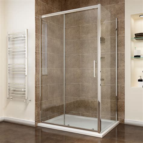Sliding Shower Cubicle Tall Walk In Shower Enclosure Side Panel 8mm Easy Clean Ebay
