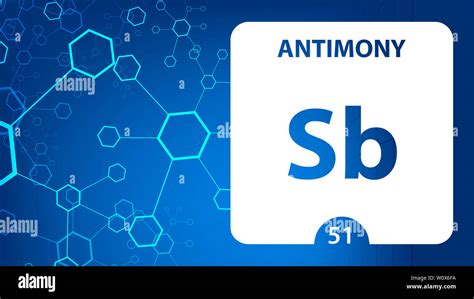 Antimony Sb Chemical Element Antimony Sign With Atomic Number