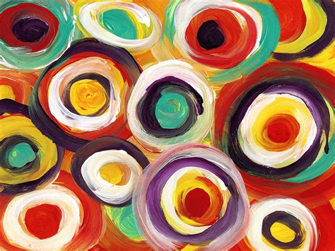 Colorful Bold Circles Painting By Amy Vangsgard Fine Art America