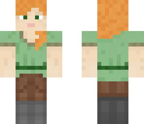Alex with glasses | Minecraft Skin png image