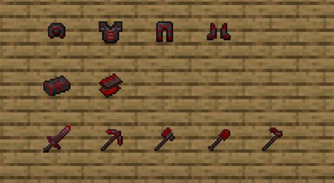 Red Netherite Armor And Tools Minecraft Texture Pack