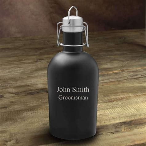 Personalized Matte Black Insulated Growler Beer Growler Stainless
