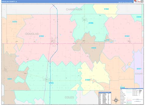Wall Maps Of Douglas County Illinois