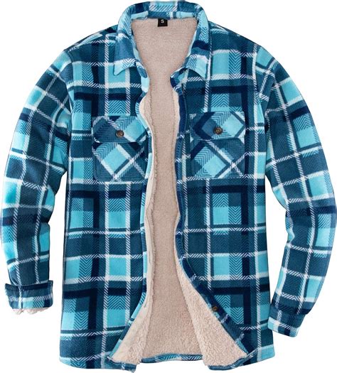 Womens Sherpa Fleece Lined Flannel Shirt Jacket Warm Button Up Plaid Shirt Jac Sherpa Fleece