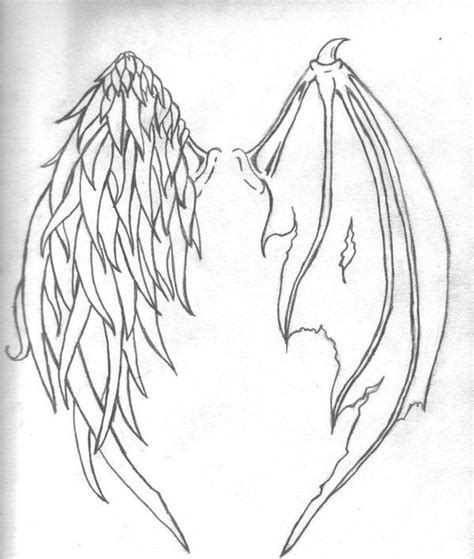 Angel And Demon Wing Aile D Ange Dessin Dessin Ailes Dessin Visage