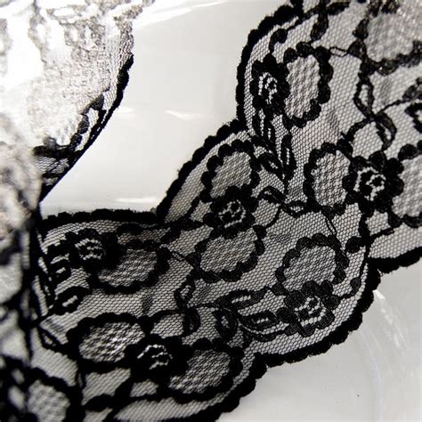 Sold By The Yard 3 Wide Geometric Floral Stretch Lace Trim Made In