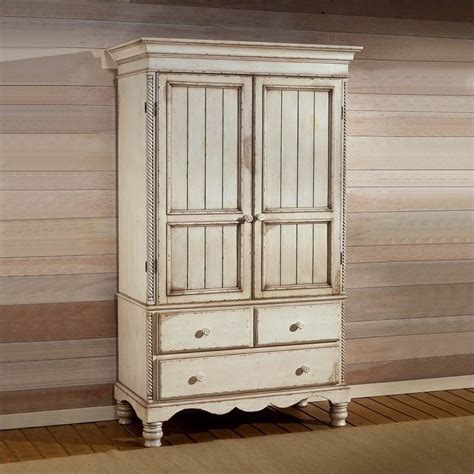 Remember this little cabinet from my bedroom reveal? Hillsdale Wilshire Distressed Wardrobe Armoire in Antique ...