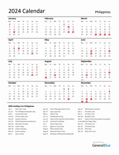 2024 Calendar Template Philippines Download Denny Felicle