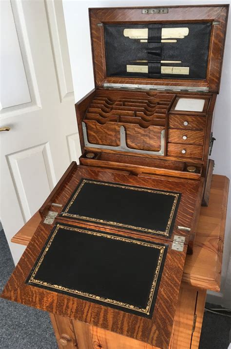 Antique Stationary Correspondence Cabinet Victorian Vintage Oak Writing