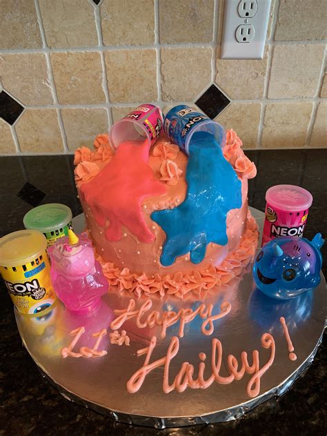 Slime Birthday Cake Slime Birthday Birthday Party Cake Slime Party